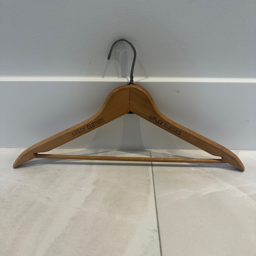 Rare Vintage 1950 “Ripley Clothes” NYC Wooden Hanger
